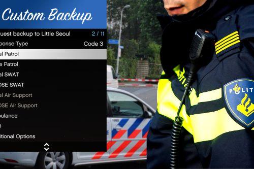 [LSPDFR] Nederlandse Politie Backup Menu